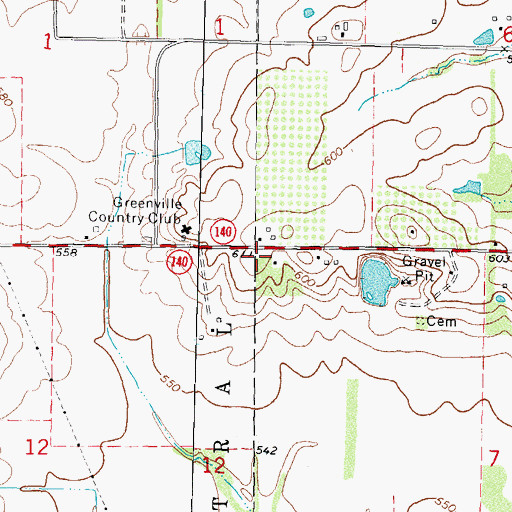 Topographic Map of Halls Grove School (historical), IL