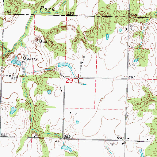 Topographic Map of Hampton School (historical), IL