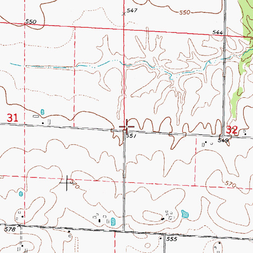 Topographic Map of Harned School (historical), IL