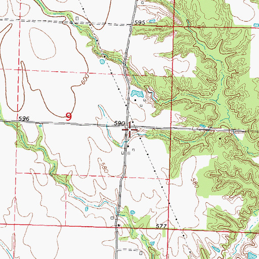 Topographic Map of LaGrange School (historical), IL