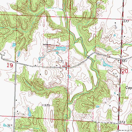 Topographic Map of Little Brick School (historical), IL