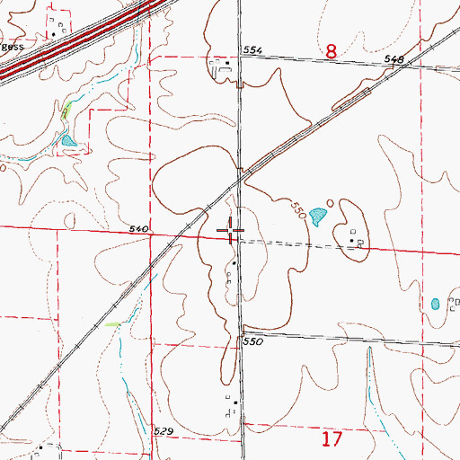 Topographic Map of Marti School (historical), IL
