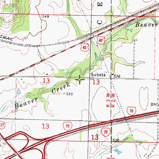 Topographic Map of McCord School (historical), IL