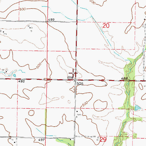 Topographic Map of Mount Carmel Church (historical), IL