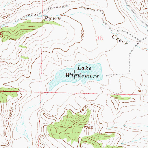 Topographic Map of Lake Windemere, CO