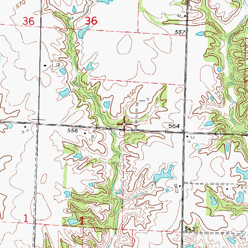 Topographic Map of Plant School (historical), IL