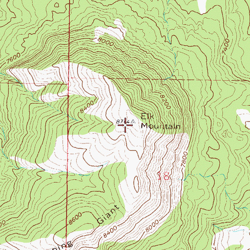 Topographic Map of Elk Mountain, CO