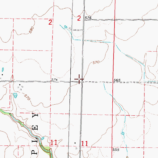 Topographic Map of Ray School (historical), IL