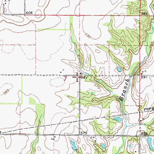 Topographic Map of Rhea School (historical), IL