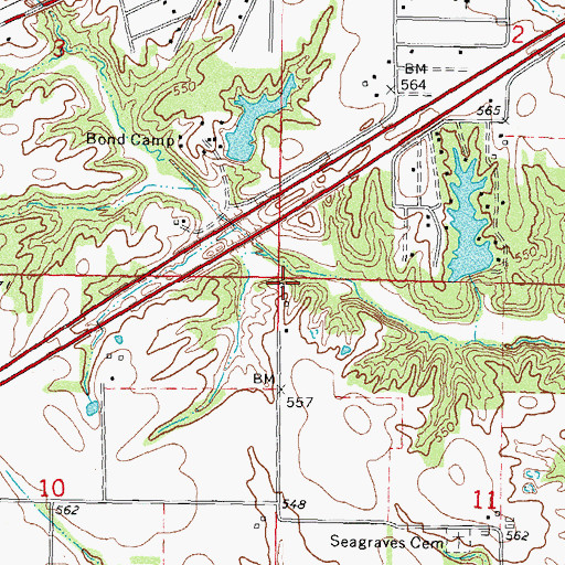 Topographic Map of Seagraves School (historical), IL