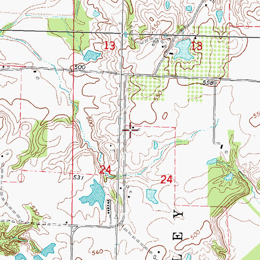 Topographic Map of Shawnee School (historical), IL