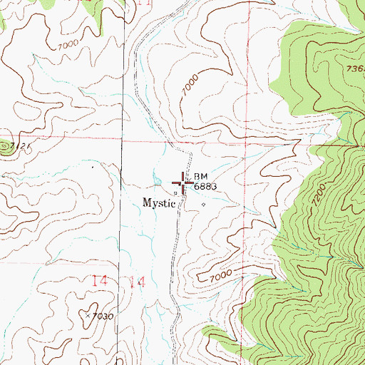Topographic Map of Mystic, CO
