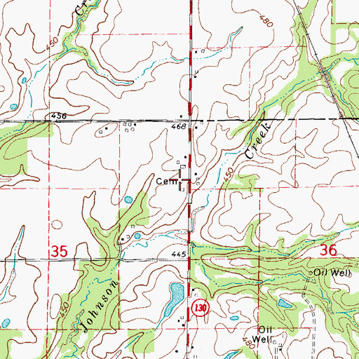 Topographic Map of Brown Cemetery, IL