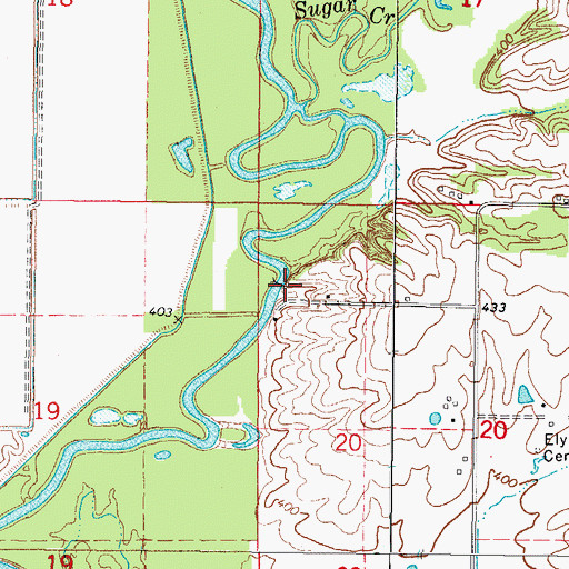 Topographic Map of Dorsey Bridge, IL
