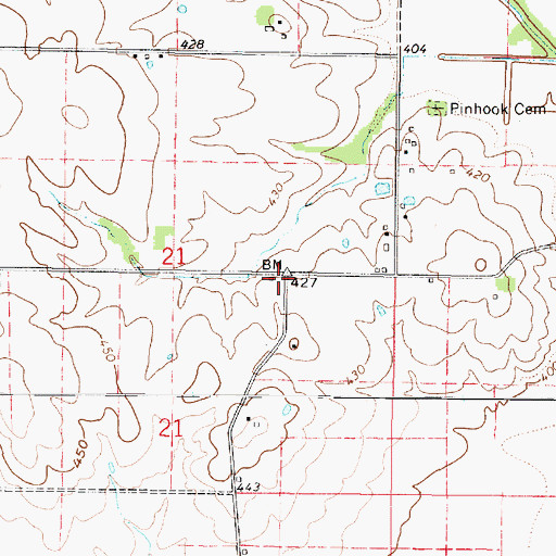 Topographic Map of Mills Prairie School (historical), IL