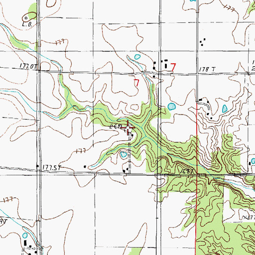 Topographic Map of Diel Cemetery, IL