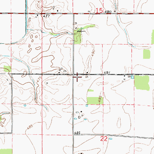 Topographic Map of Newland School (historical), IL