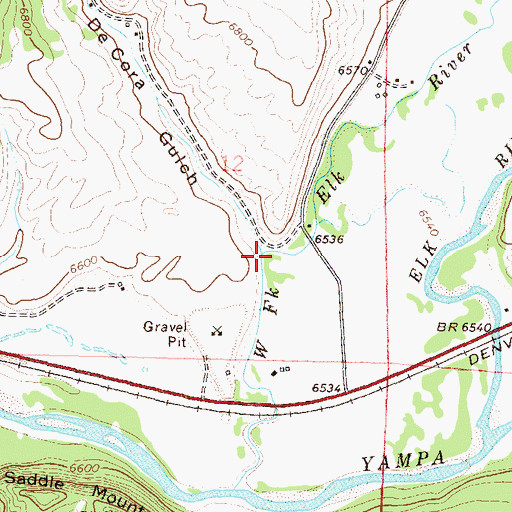Topographic Map of De Cora Gulch, CO