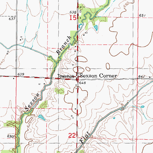 Topographic Map of Ash Grove Townhall, IL