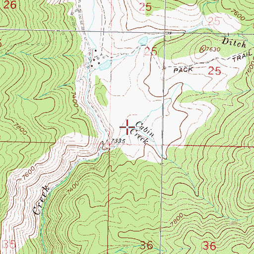 Topographic Map of Cabin Creek, CO