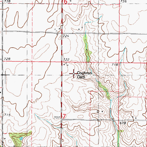 Topographic Map of Cochran Cemetery, IL