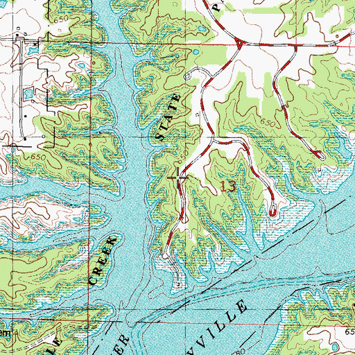 Topographic Map of Eagle Creek State Park, IL