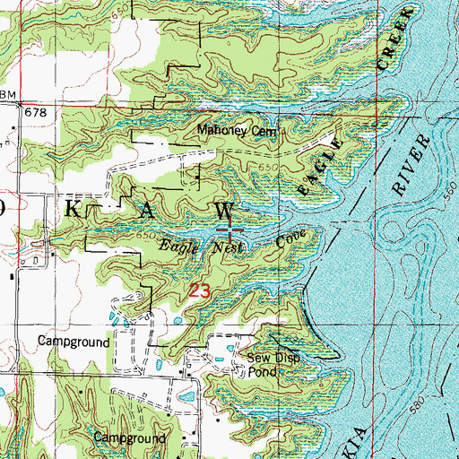 Topographic Map of Eagle Nest Cove, IL