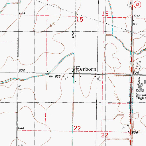 Topographic Map of Herborn, IL