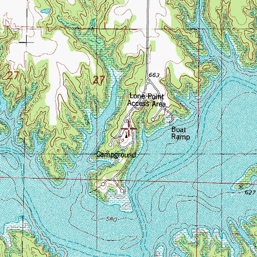 Topographic Map of Lone Point Access Area, IL