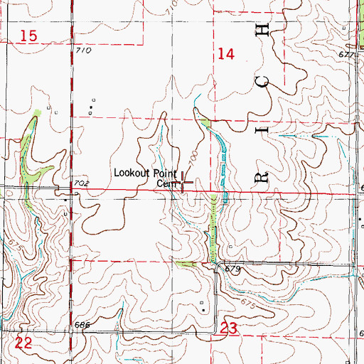 Topographic Map of Point Lookout Cemetery, IL