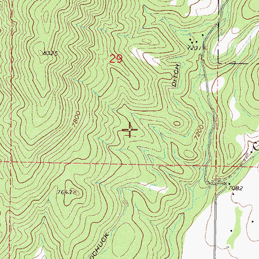 Topographic Map of Woodchuck Ditch, CO