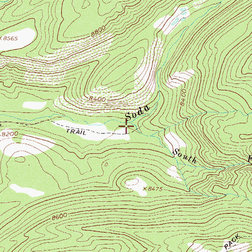 Topographic Map of South Fork Soda Creek, CO