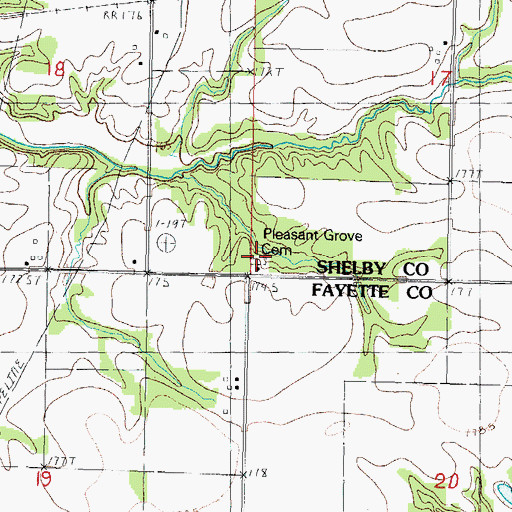 Topographic Map of Pleasant Grove Cemetery, IL
