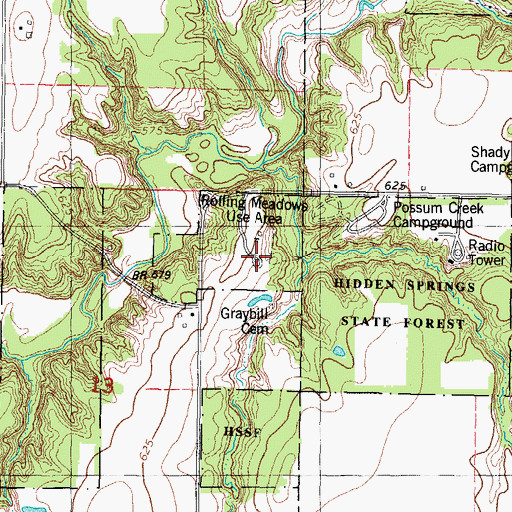 Topographic Map of Rolling Meadows Use Area, IL