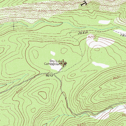 Topographic Map of Dry Lake Campground, CO