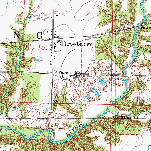 Topographic Map of Saint Patricks Church, IL
