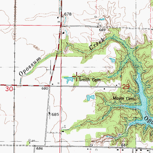 Topographic Map of Smith Cemetery, IL