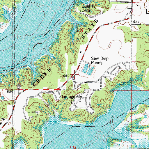 Topographic Map of Wolf Creek State Park, IL