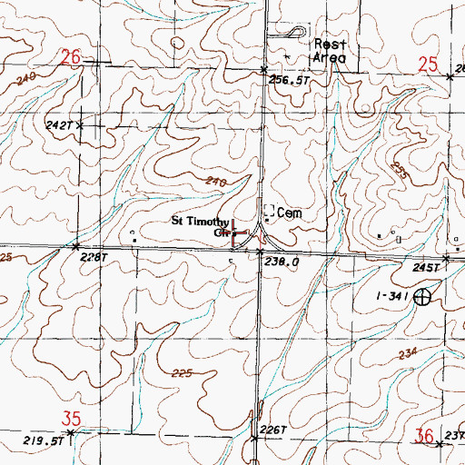 Topographic Map of Saint Timothy Lutheran Church, IL