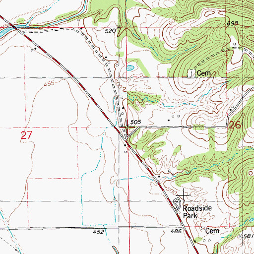 Topographic Map of Bayville School (historical), IL
