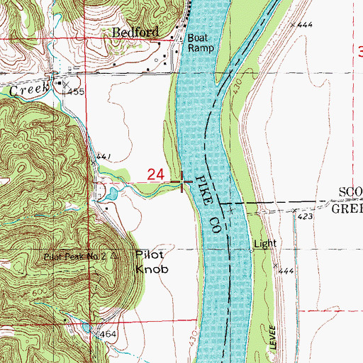 Topographic Map of Bedford Creek, IL