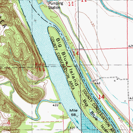 Topographic Map of Big Blue Island, IL