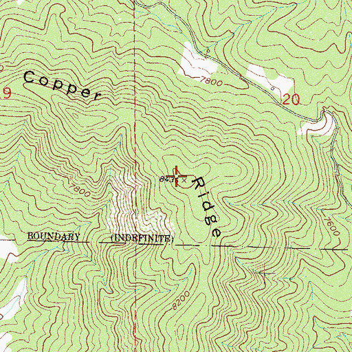 Topographic Map of Copper Ridge, CO