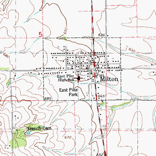 Topographic Map of East Pike High School, IL