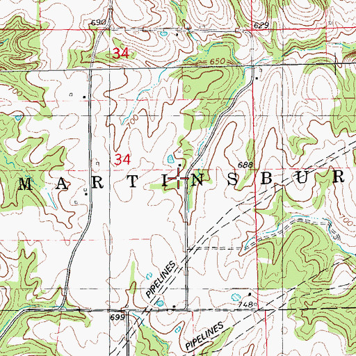 Topographic Map of Fruit Ridge School (historical), IL