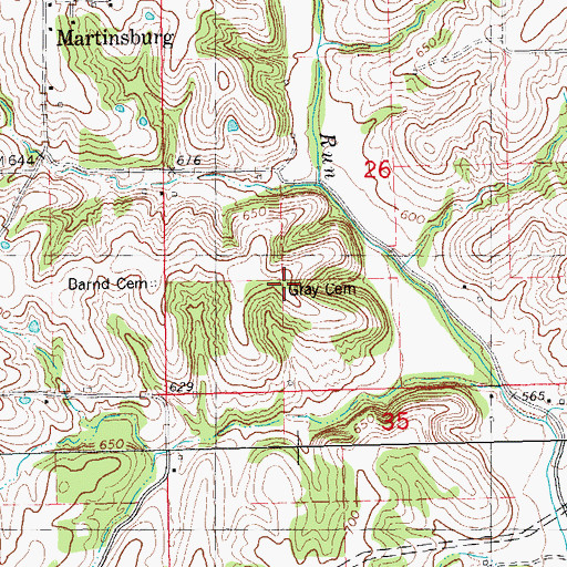 Topographic Map of Gray Cemetery, IL