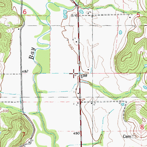Topographic Map of Hackberry School (historical), IL