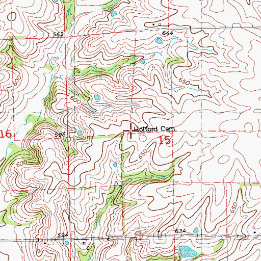Topographic Map of Holford Cemetery, IL