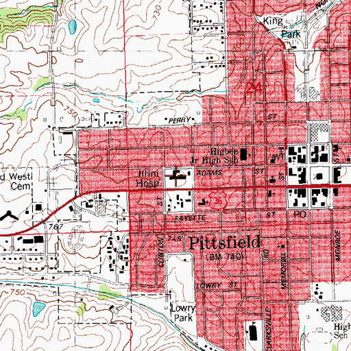 Topographic Map of Illini Community Hospital, IL