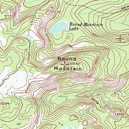 Topographic Map of Round Mountain, CO